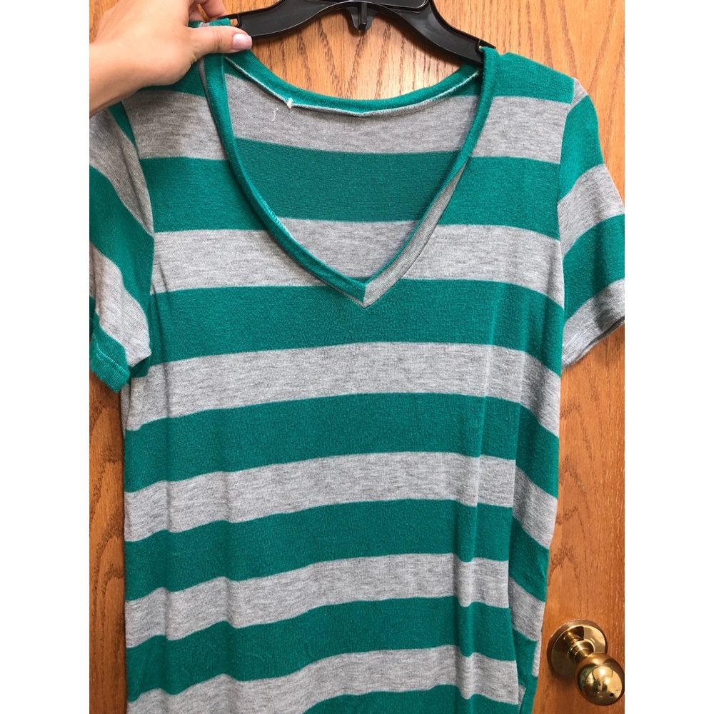 Striped V-neck